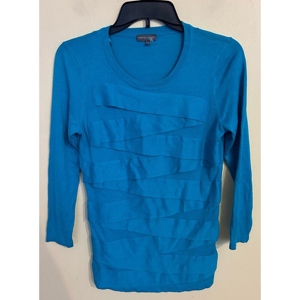 Women’s teal Vince Camuto 3/4 inch sleeve blouse size medium petite
